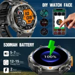 EIGIIS KE3 2025 New Bluetooth Call smartwatch for men Full Touch Screen With Health Monitor heart rate Flashlight Smart watch 5