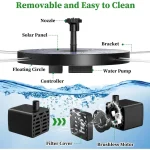 1W/1.5W/2.5W Outdoor Solar Fountain Suitable for Garden Pond Solar Fountain Pump Kit with 6 Nozzles for Garden Decoration 2
