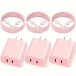20W Dual Port USB C Charger Block With 6.6FT Long USB C To Lightning Charging Cable For IPhone 14 Pro/13 Pro/12 Mini/12/11/iPad