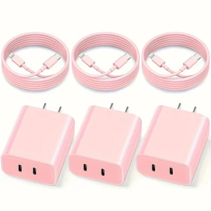 20W Dual Port USB C Charger Block With 6.6FT Long USB C To Lightning Charging Cable For IPhone 14 Pro/13 Pro/12 Mini/12/11/iPad