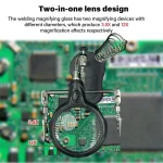 Welding Magnifying Glass LED Light Auxiliary Clip loupe Magnifier 3 In1 Hand Soldering Solder Iron Stand Holder Station 3