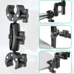 Camera Double Clip Crab Clamp For GoPro Motorcycle Bicycle Handlebar Clip Bracket For Insta360 One X2 X3 Sports Camera Accessory 2