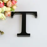 26 Letters DIY 3D Mirror Acrylic Wall Sticker Ornaments Black English Alphabet Decals Home Decor Wall Art Mural Party Decoration 4