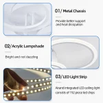 Modern LED Chandelier Home Lighting Ring Ceiling Mount Chandelier Living Room Bedroom Lighting lustre Ceiling pendant lamp 6