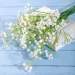 1/3pcs Artificial Flowers Fake Plastic Gypsophila Wedding Bridal Bouquets Accessory Clearance Vase Home Room Decor Diy Gift Yard 2