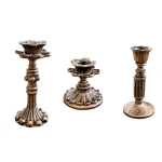Vintage Taper Candle Holders - Antique Bronze Finish Resin Candle Sticks for Wedding, Dinner Party, Table Centerpiece Decor 6