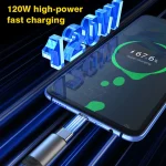 Byscoon 3 in 1 USB Cable Micro USB Type C Cable 120W Fast Charging Digital Display Cord For iPhone 15 14 Samsung S23 Xiaomi OPPO 2
