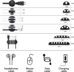 173 PCS Cable Organizer Clips Office Cable Management Kit Cord Management Cord Organizer Tie for Car Office Home 5