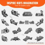 SucceBuy Play Couch Kids Sofa Toddler Foam Sofa Couch w/ High-density 25D Sponge for Playing Creativing Sleeping Kids Furniture 3