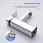 Stainless Steel Bathroom Basin Faucet Deck Mounted Hot and Cold Water Tap Dual-use Household Bathroom Kitchen Mixer Faucets 2