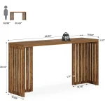LITTLE TREE Bar Table, 63-Inch Counter Height Pub Table, Industrial Bar Height Table, Rectangular High Top Dining Counter Tables 3
