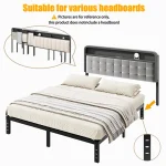 ZIYOO Twin Size Bed Frame 14 Inch Heavy Duty Metal Platform No Box Spring Needed Easy Assembly Steel Slats Mattress Foundation 6