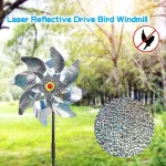 1pcs Bird Repeller Pinwheels Reflective Sparkly Scarecrow Pinwheel Windmill Spinner for Garden Lawn Yard Decor Keep Birds Away 5