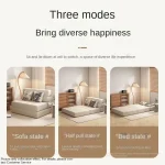 Folding sofa bed dual-purpose small apartment living room bedroom tatami rental house lazy sofa accompanying bed anti-fall pad 2