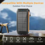 1*30W Foldable Solar Panel with 1*10000mAh Solar Power Bank,15W Dual Output Port,Suitable for outdoor travel camping/hiking 5
