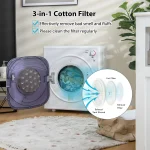 1500 W 13.2 LBS Electric Clothes Dryer High-Efficiency Heating&Powerful Tumbling 5