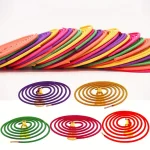50pcs Mixed Fragrance Incense Sticks, Spiral Shape, Lemon, Rose, Jasmine, Lavender, Orange, 3-4 Hours Burn Time, Mild Fragrance, 3