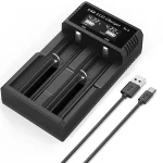 USB LCD Battery Smart Charger 1 / 2 Slots Dual For 18650 3.7V Rechargeable Lithium Battery For 1.2V NI-MH AA / AAA Battery 6