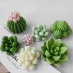 DIY Cactus Aromatherapy Candle Silicone Mold Simulation Cactus Dropper Resin Gypsum Ornament Mold DIY Glue Resin Succulent Mould 6