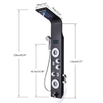 Black Nickel LED Shower Panel Six Functions Shower Column Rain Waterfall Shower Massage Spa Jets Tub Shower With Bidet Bath Taps 4