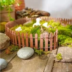 1pc Mini Fence, Garden And Bonsai Decoration Fairy Tale Garden Fence Wooden Decoration, DIY HandicraftProject Mini Picket Fence 5