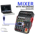 6-Channel Audio Mixer Outdoor Conference Audio USB Bluetooth-compatible Reverb Audio processor Sing Live with Sound Card Mixers 3