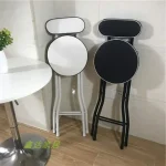 Modern Foldable Bar Stool with Backrest Portable High Chair for Home Cash Register Simple Design Kitchen Counter Height Chair 3