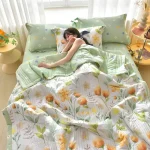 Quilted Spring Summer Quilt Soft Lightweight Duvet Summer Blanket Queen Breathable Blankets Comfortable Washable Double Quilts 2