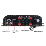 1600W Peak Power HiFi Sound Amplifier Digital 4 Channel Audio Amplifier Bluetooth Karaoke Player FM Radio Support Remote Control 4