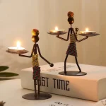 Light Luxury Table Decoration Candle Holder Iron Home Romantic Candlelight Dinner Metal Candle Holder Knick-knack Props