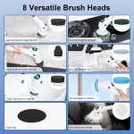 Electric Cleaning Brush 8 in 1 Multifunctional Household Wireless Rotatable Cleaning Brush For Bathroom Kitchen Windows Toilet 6