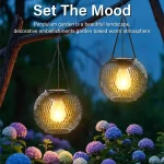 Iron Solar Lights Outdoor Led Solar Hanging Lanterns Decorative Lamp Waterproof Dusk to Dawn Automatic for Garden Porch Balcony 5