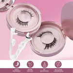 Magnetic Eyelashes 1/2 Pairs Handmade 3D Mink Lashes Reusable False Eyelashes Set Natural Long Fake Eyelash Makeup Tweezers Tool 5
