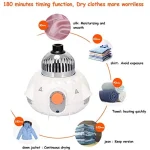 COSTWAY Portable Clothes Dryer Ventless Laundry Dryer with Heated Air Circulation System for Efficient Home and Dormitory Use C 4