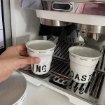 6.7oz Korean Style Cups and Mugs Coffee Mug White Ceramic Nordic Wrinkle Cup 200ml Drinking Coffe Tumbler English Letter 4