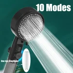 10 Spray High-Pressure Water Saving Filtered Shower Head Handheld Showerhead Fall Resistance Black White Bathroom Shower Nozzle 6