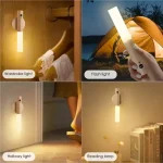 Portable LED Sensor Night Light Usb Power Charging Smart Indoor Wall Lamp for Living Room Stairs Porch 5