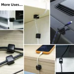 6pcs Magnetic Cable Clips Cable Smooth Adjustable Cord Holder Desktop Cable Clip Management Wire Keeper Cable Organizer Holder 5