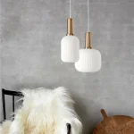 Simple Retro Single Head Ceiling Chandelier Creative Green Glass Hanging Pendant Light for Restaurant Shop Living Room Medium 3