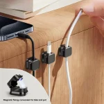1-6PCS Magnetic Cable Holder Self-adhesive Cable Winder Menagment Desk Usb Cable Organizer for Office Desktop Home RXQ09