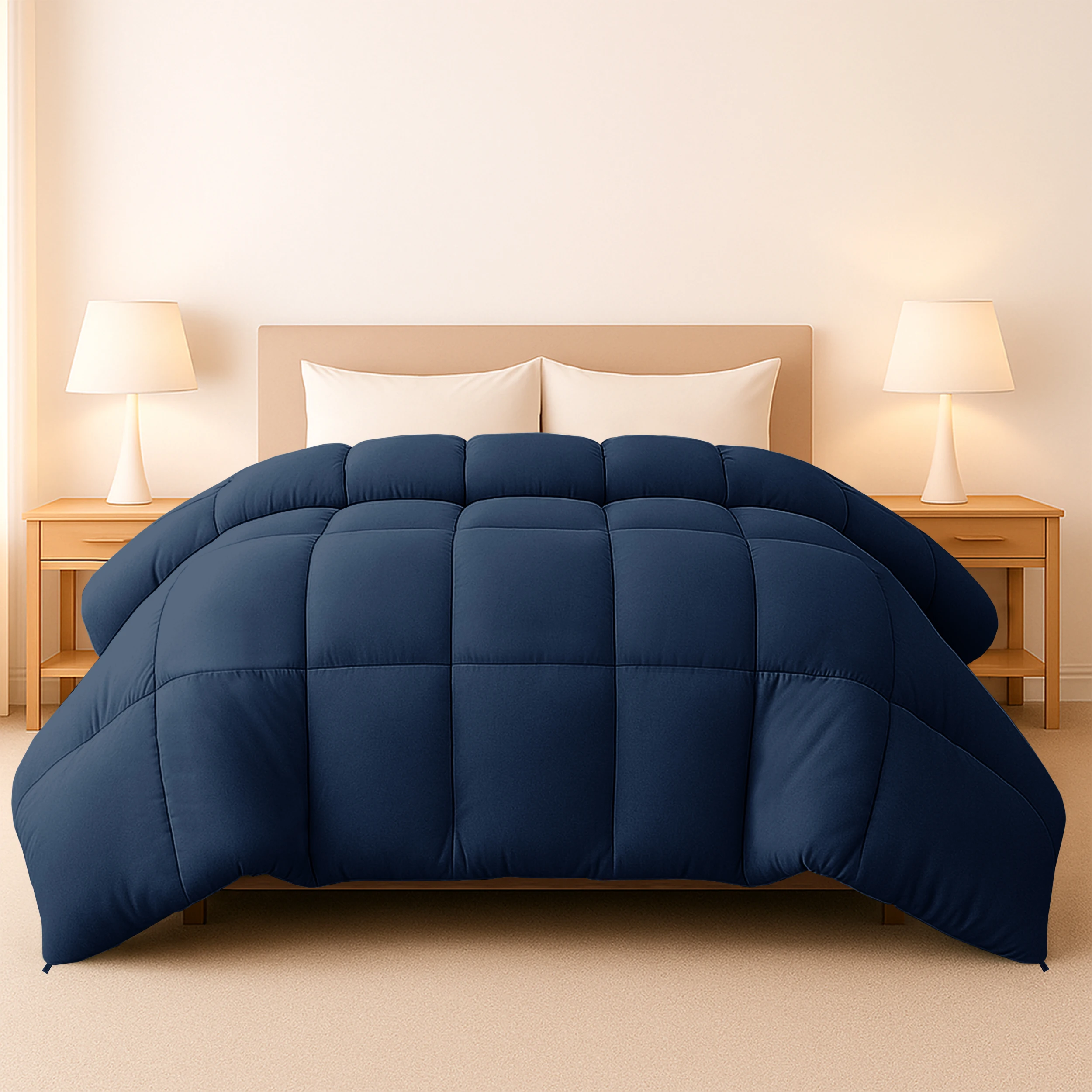 Lux Decor Down Alternative Comforter – 1 Piece Fluffy Duvet Insert with Box Stitch Design – Soft and Cozy Bedding, 102" x 90" Lux Decor Down Alternative Comforter – 1 Piece Fluffy Duvet Insert with Box Stitch Design – Soft and Cozy Bedding, 102" x 90"