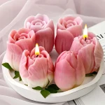 3D Tulip Silicone Candle Mold DIY Handmade Flower Aromath Soap Candles Casting Molds Plaster Resin Craft Gifts Making Supplies 3