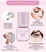 Professional DIY Waterproof Eyelash Extension Glue Quick Drying Strong Hold Long Lasting 14 Days for Home Use Low Smell eyelasah 6