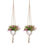 1PC Creative Woven Garden Flowerpot Net Cotton Hemp Rope Hand-Woven Simple Indoor And Outdoor Hanging Wall 4
