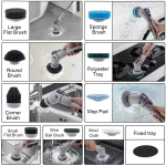 Electric Bathroom Cleaning Brush 10 in 1 Multifunctional Household Wireless Electric Spin Scrubber Cleaning for Kitchen Toilet 6