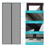 Diamond mesh mosquito proof door curtain, summer mosquito net, magnetic mesh curtain,self-adhesive,home use,no punching required 2