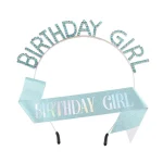 Birthday Girl Sash and Rhinestone Tiara Crown Glitter Birthday Sash Gifts for Girls Happy Birthday Party Decorations Supplies 5
