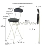 Foldable Chairs Modern Simple Bar Stool Portable Coffee Dining Chairs PU Backrest Fashion Furniture Narrow Space Storage Chairs 5