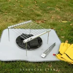Folding Portable Stainless Steel BBQ Grill BBQ Grill Mini Pocket BBQ Grill Barbecue Accessories For Home Park Use