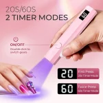 Cordless UV/LED Nail Lamp Set Handheld Light with Stand LCD Display Rechargeable USB Gel Nail Dryer for Quick Curing 4
